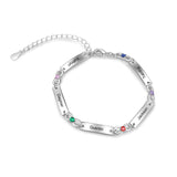 Birthstone Rhodium Plated Bracelet