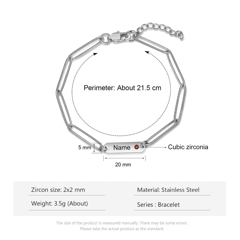 Stainless Steel Engraving Name Bracelet