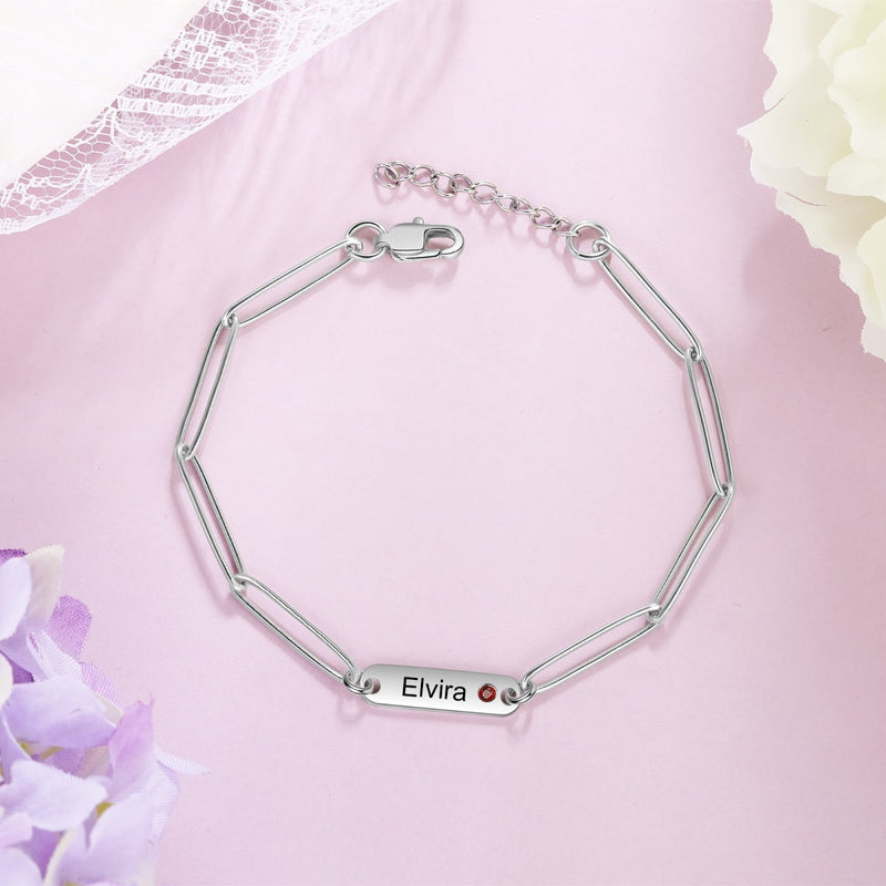 Stainless Steel Engraving Name Bracelet