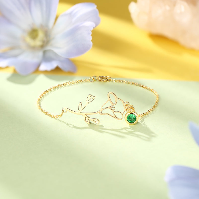 Custom Birthday peanut stone bracelet