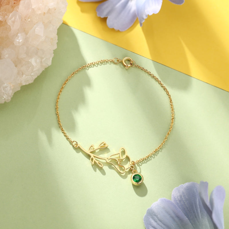 Custom Birthday peanut stone bracelet