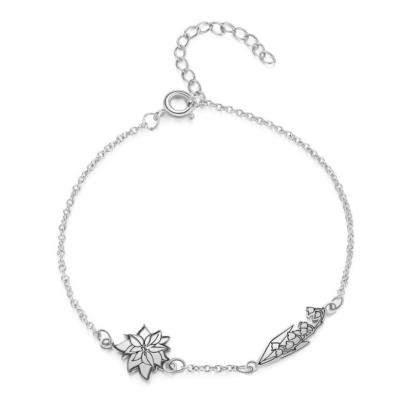 Custom Birth Flower Bracelet