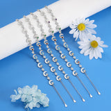 Rhodium Plated Star and Moon Bracelet