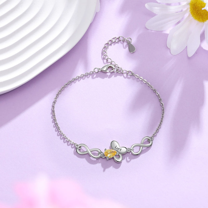 Butterfly Infinity CZ Bracelets