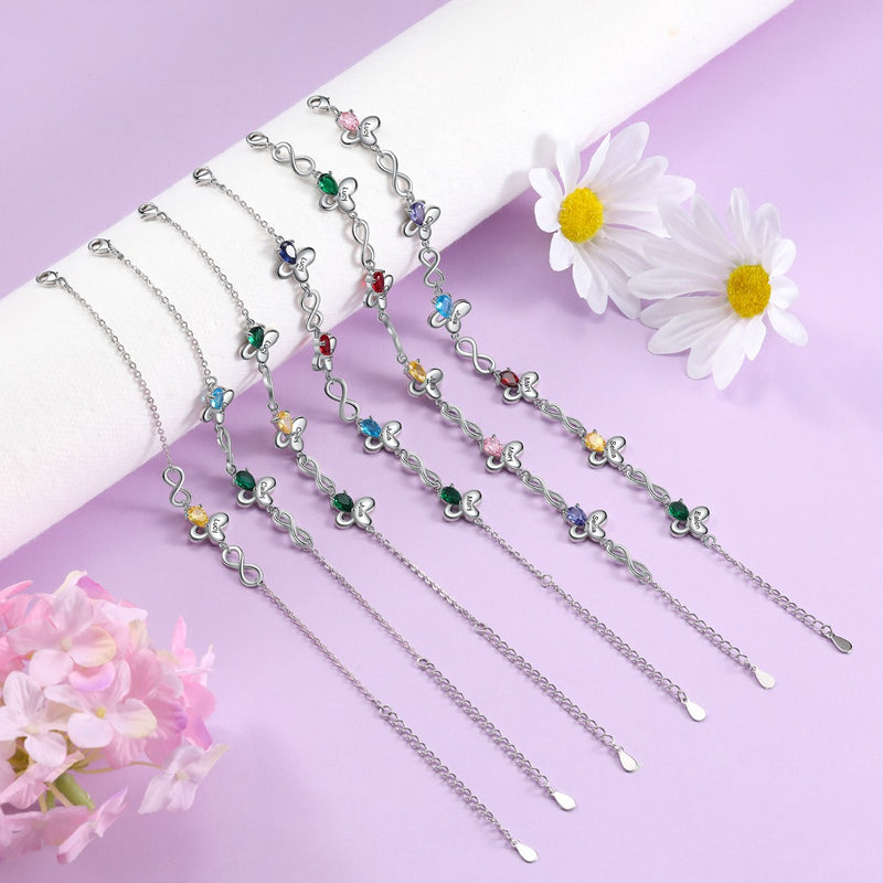 Butterfly Infinity CZ Bracelets