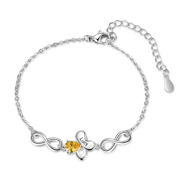 Butterfly Infinity CZ Bracelets