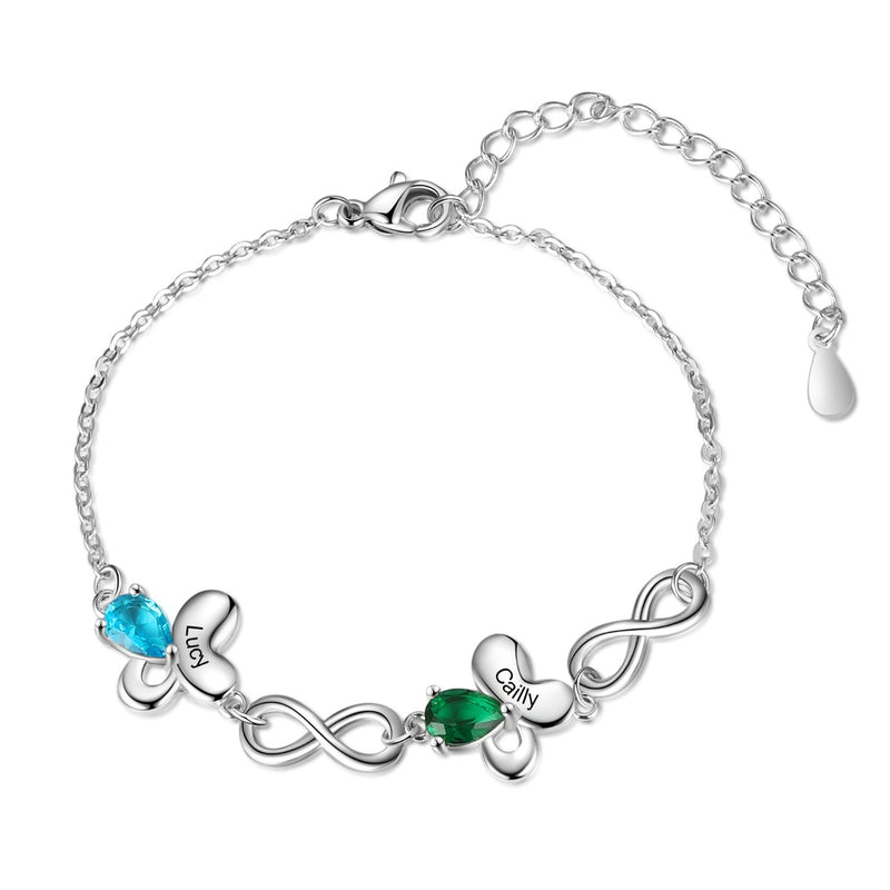 Butterfly Infinity CZ Bracelets