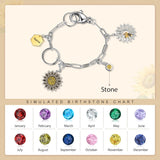 Rhodium Plated Sunflower and Bee Bracelet