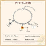 Personalized Rhodium Plated Custom Letter Sunflower Bracelet
