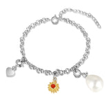 Personalized Rhodium Plated Custom Letter Sunflower Bracelet