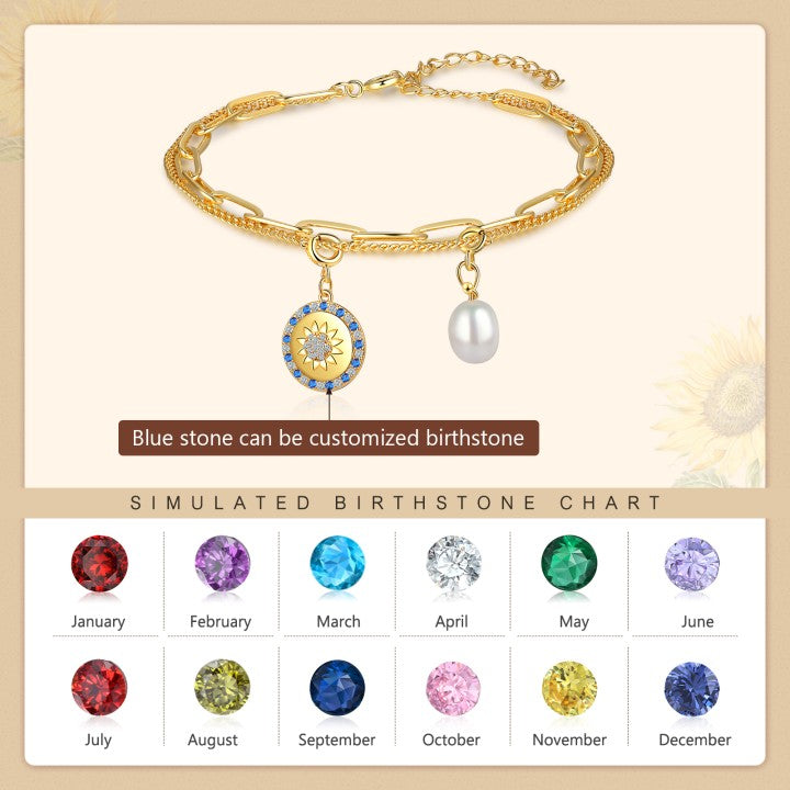 Rhodium Plated Evil Eye Pearl Bracelet
