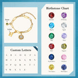 Rhodium Plated Sunflower Letter Bracelet