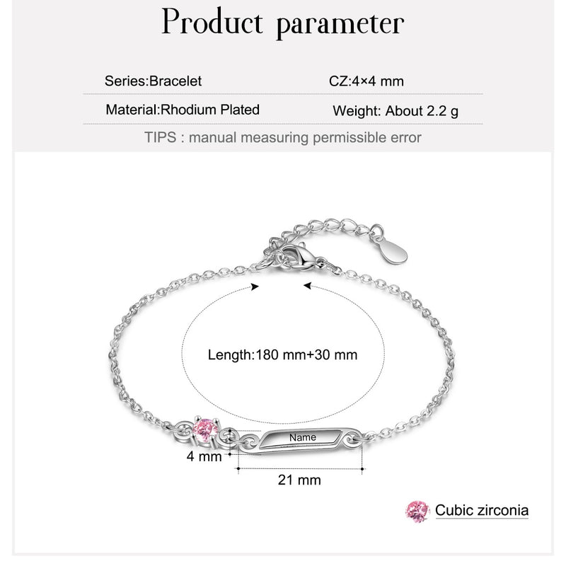 Rhoidum Plated Birthtsone Bracelet