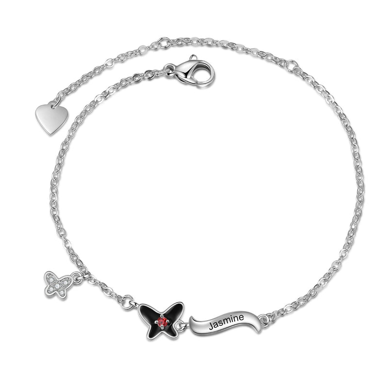 Birthstone Butterfly Bracelet