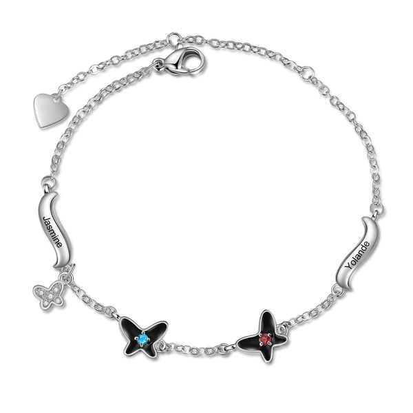 Birthstone Butterfly Bracelet