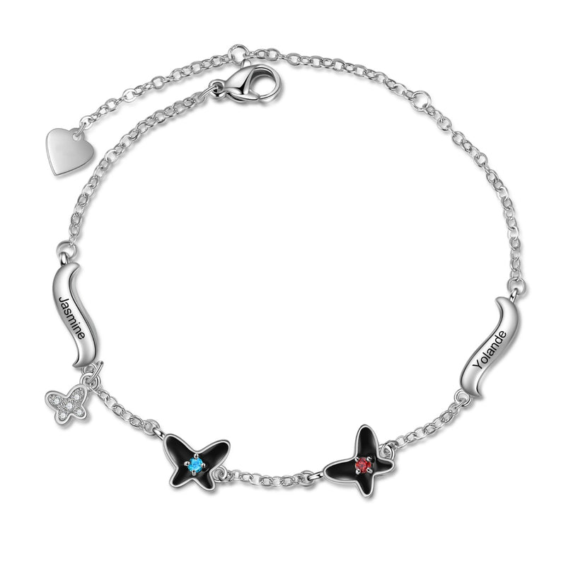Birthstone Butterfly Bracelet