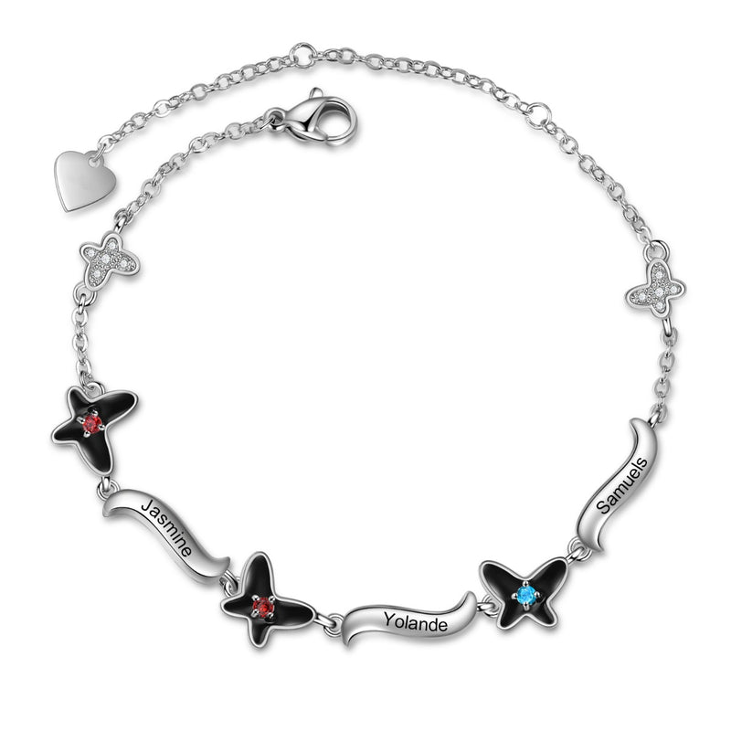 Birthstone Butterfly Bracelet