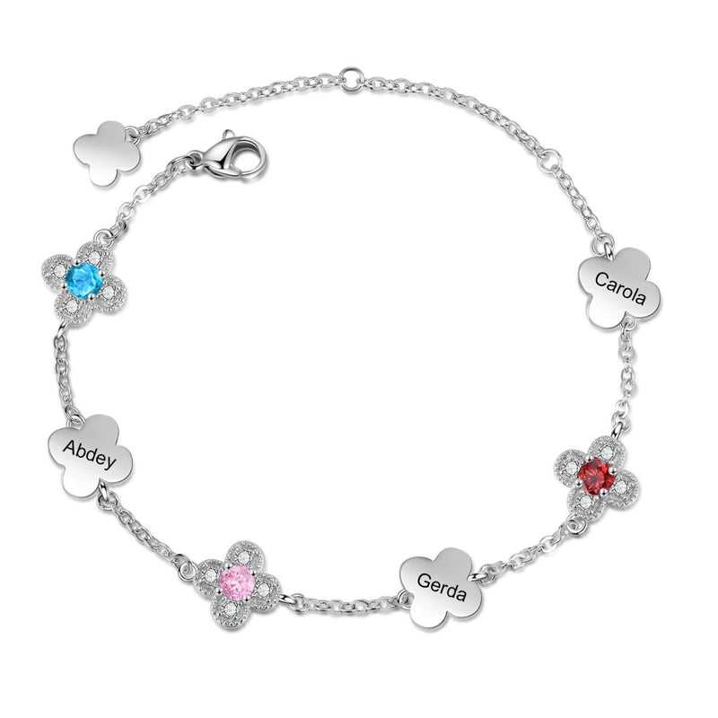 Birthstone Flower Bracelet