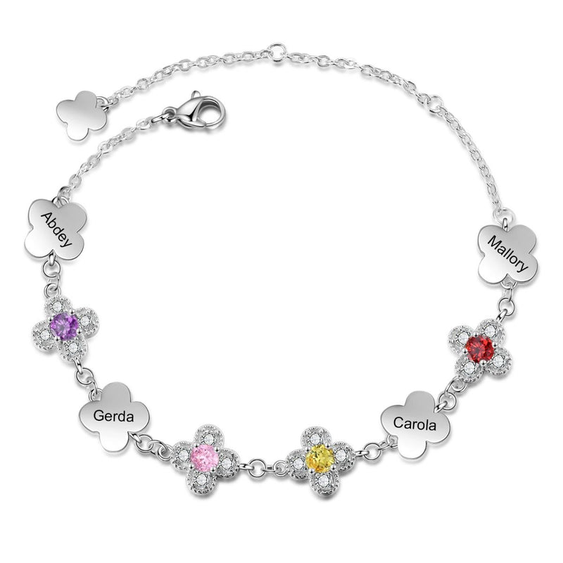 Birthstone Flower Bracelet