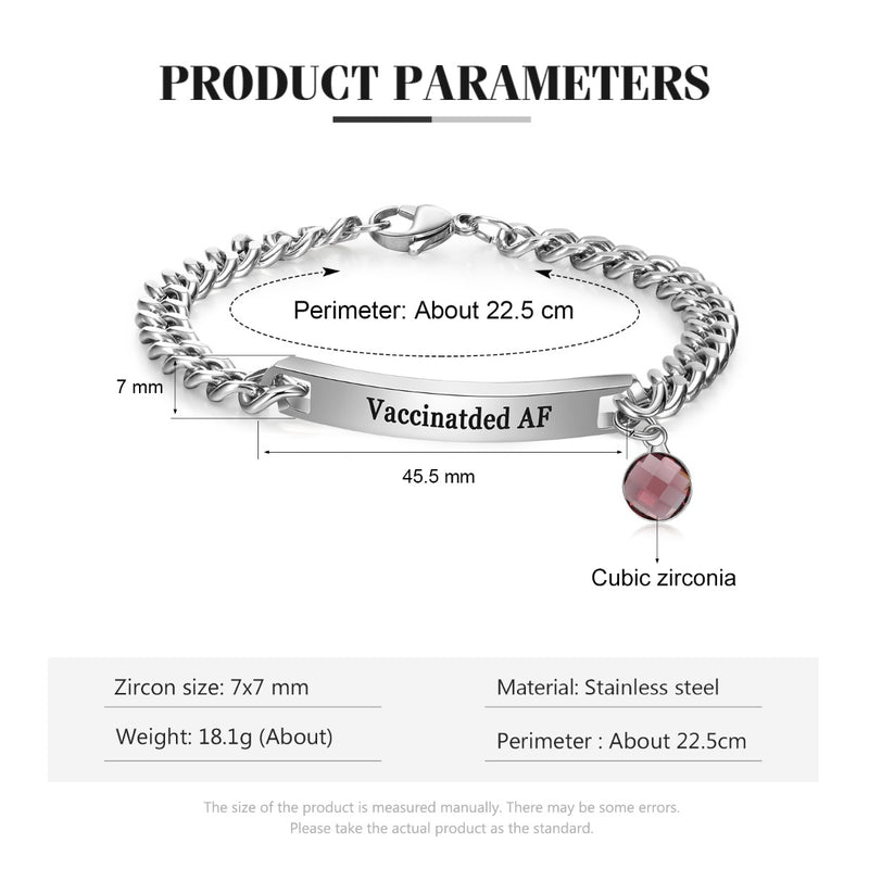 Stainless Steel Vaccination Couple Bracelet