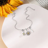 Sunflower CZ Charm Bracelet