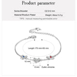 Personalized  Rhodium Plated Butterfly Bracelet