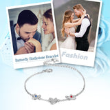 Personalized  Rhodium Plated Butterfly Bracelet