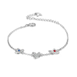 Personalized  Rhodium Plated Butterfly Bracelet