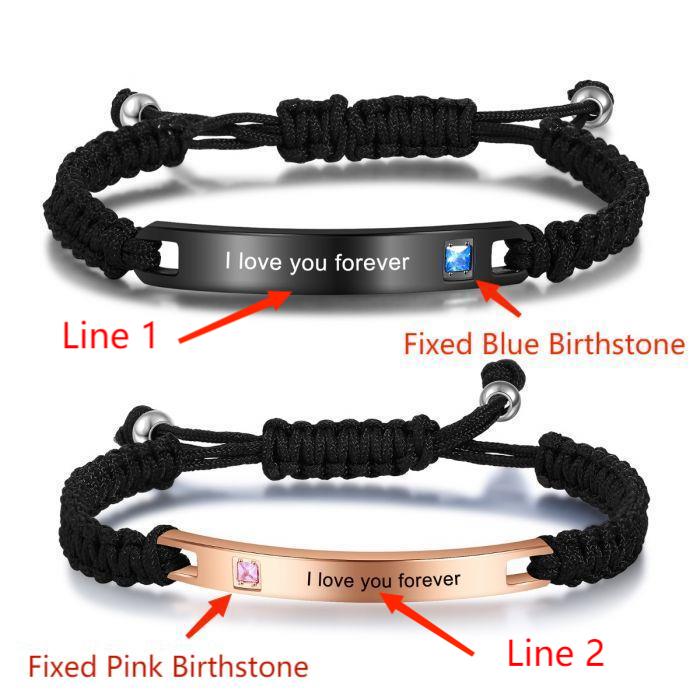Personalized Titanium Steel Couple Bracelet