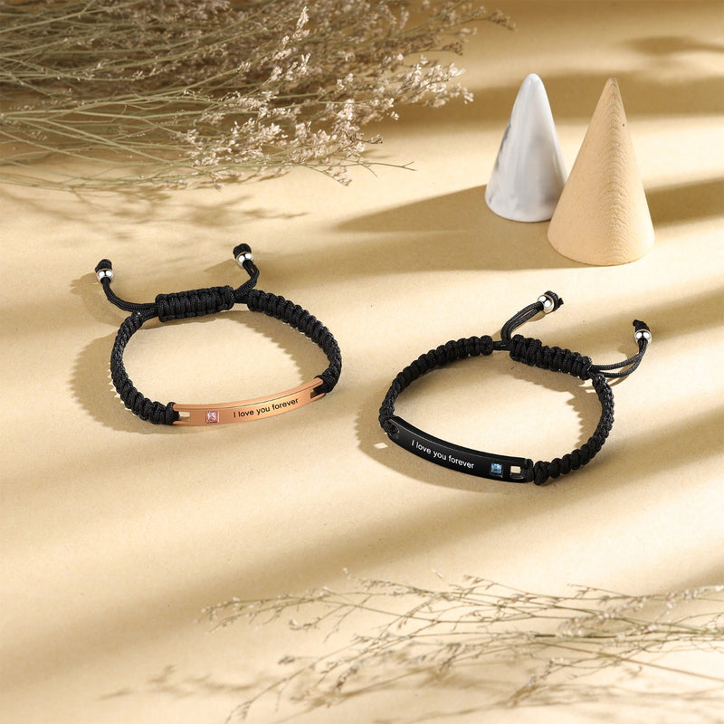 Personalized Titanium Steel Couple Bracelet