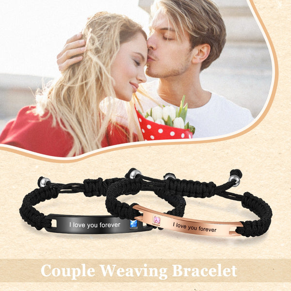 Personalized Titanium Steel Couple Bracelet