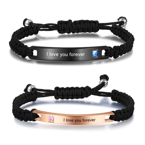 Personalized Titanium Steel Couple Bracelet