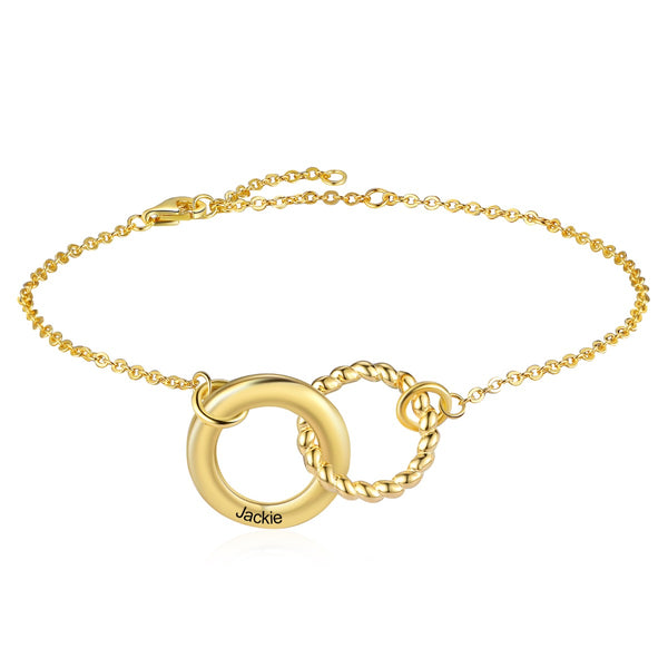 Personalized S925 Silver Circle Ring Bracelet