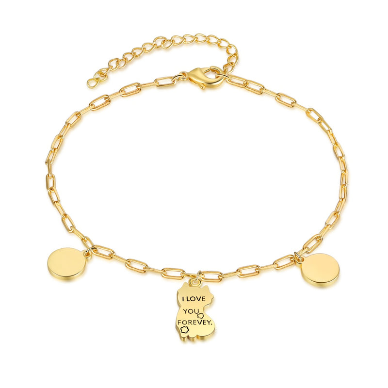 Rhodium Plated Cat Bracelet