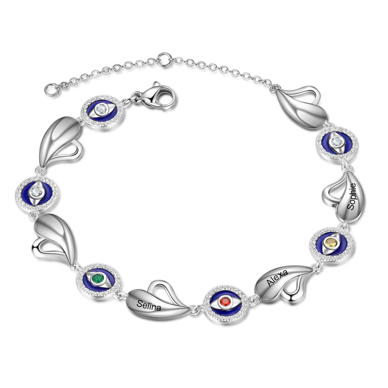 Personalized Evil Eye Bracelet