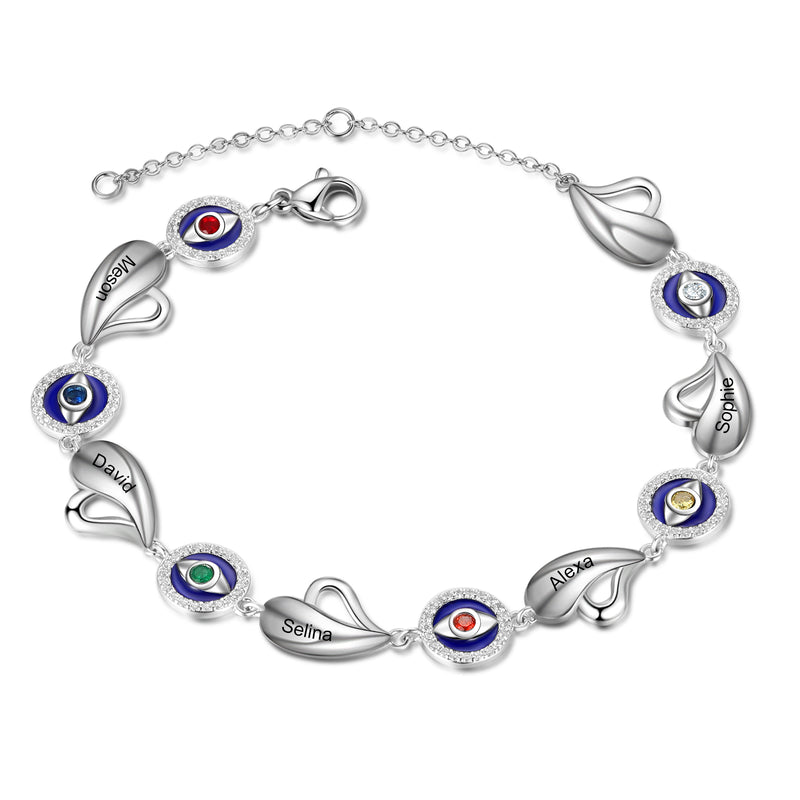Personalized Evil Eye Bracelet
