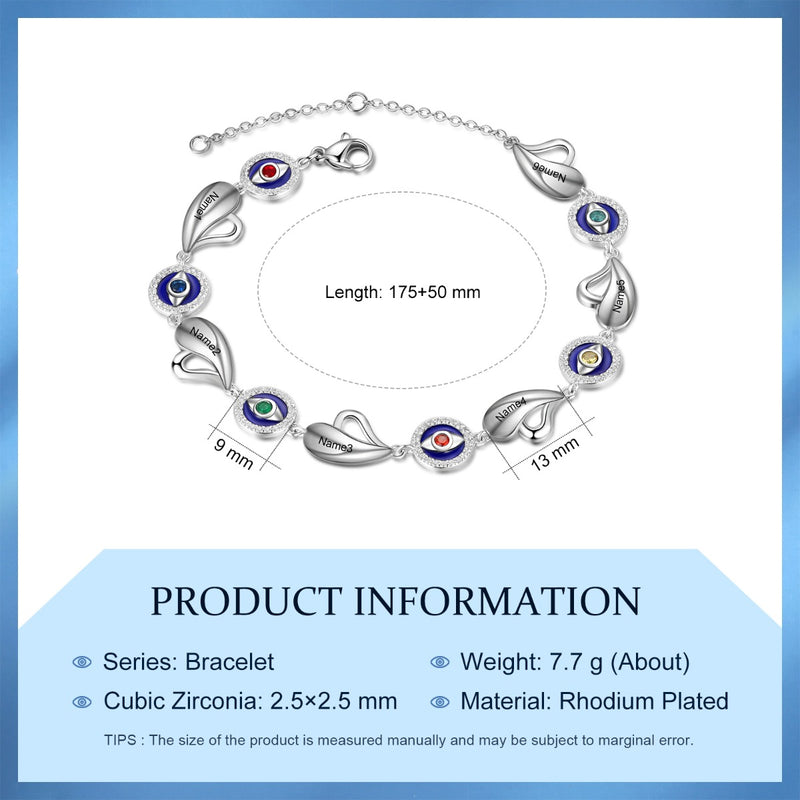 Personalized Evil Eye Bracelet