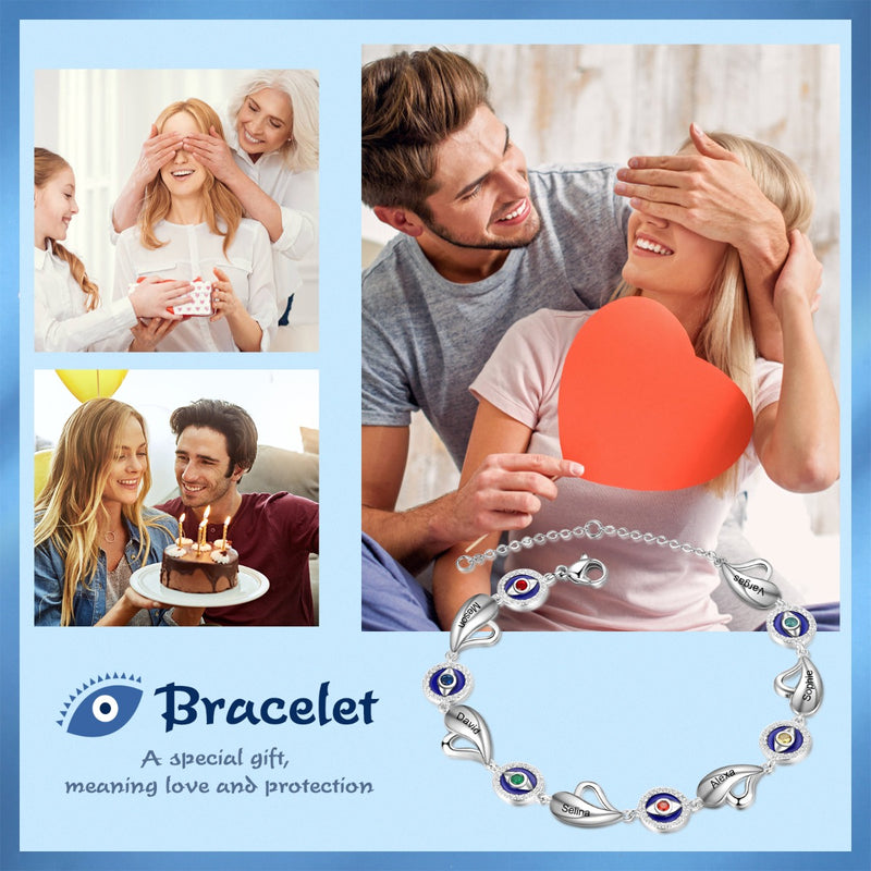 Personalized Evil Eye Bracelet