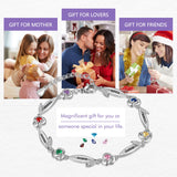 Rhodium Plated Rose Flower Bracelet