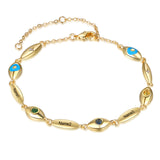 Rhodium Plated Evil Eye Bracelet