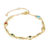 Rhodium Plated Evil Eye Bracelet