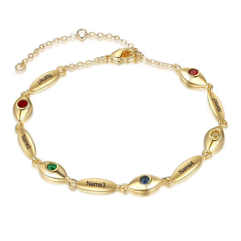 Rhodium Plated Evil Eye Bracelet