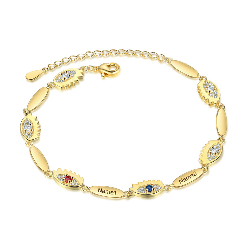 Personalized Evil Eye Bracelet