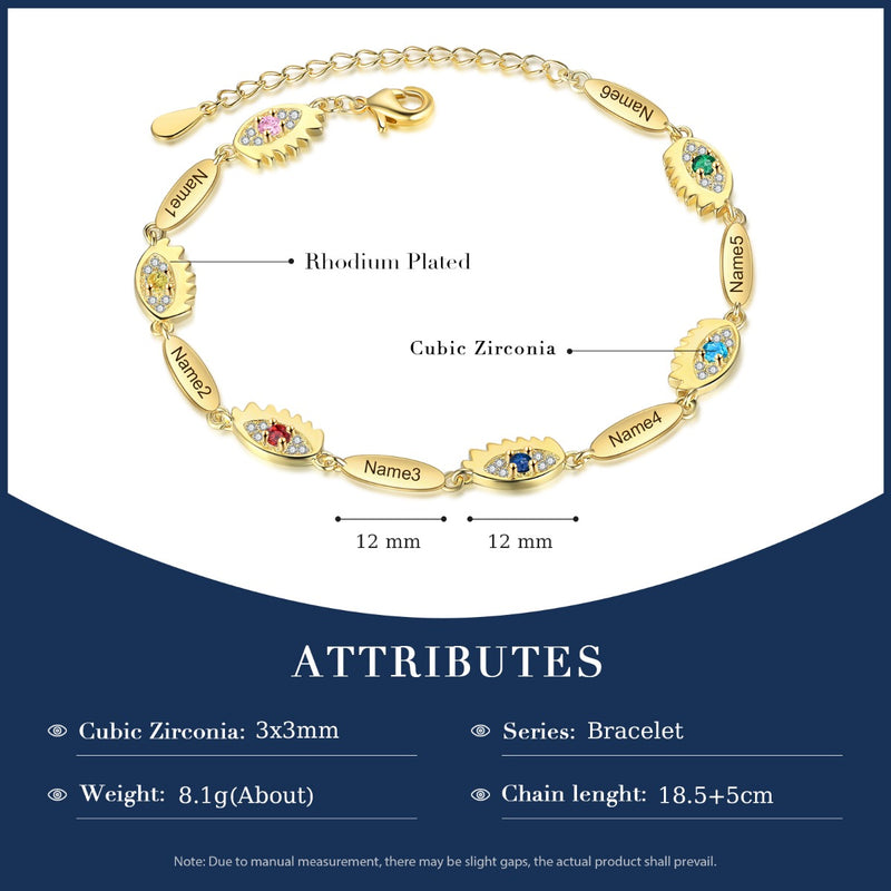 Personalized Evil Eye Bracelet