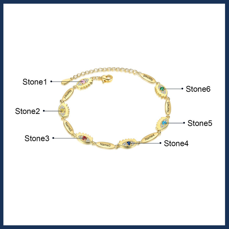 Personalized Evil Eye Bracelet