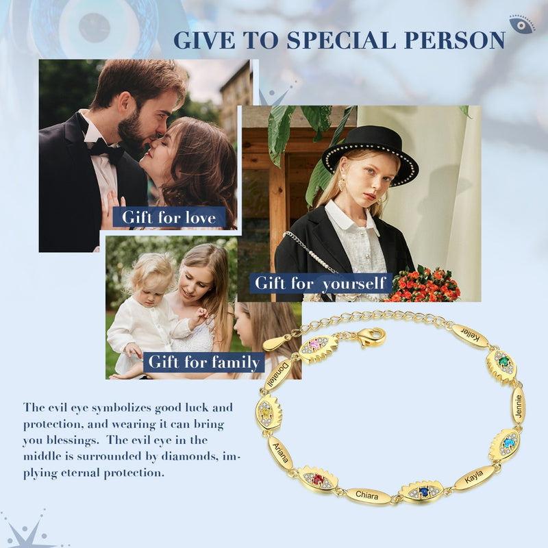 Personalized Evil Eye Bracelet