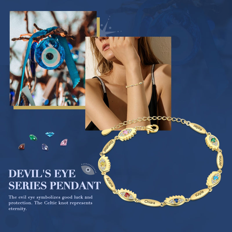 Personalized Evil Eye Bracelet