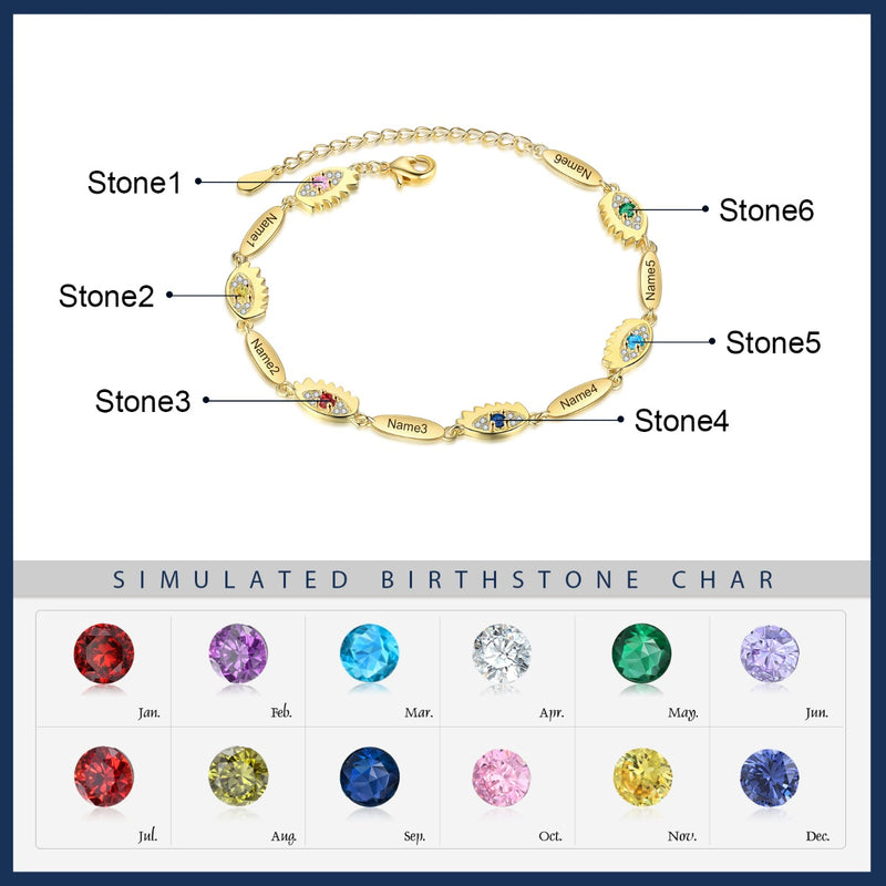 Personalized Evil Eye Bracelet