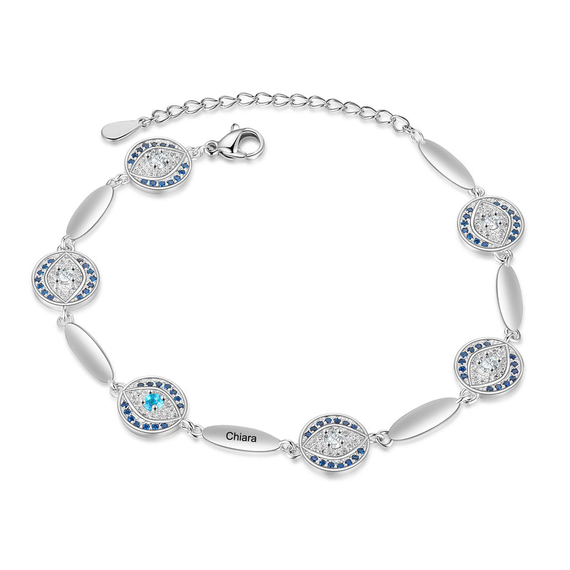 Personalized Evil Eye Bracelet