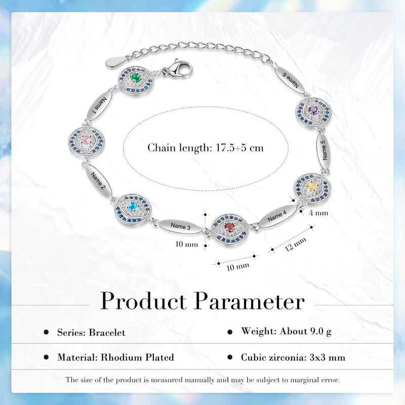 Personalized Evil Eye Bracelet